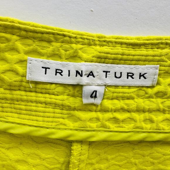 Trina Turk Ricardo Textured Limeade Shorts Size 4 Yacht Boat Summer Beach Prep - Picture 3 of 7